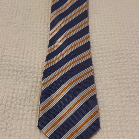 Canali Elegant Blue and Orange Men's Tie - Picture 3 of 3